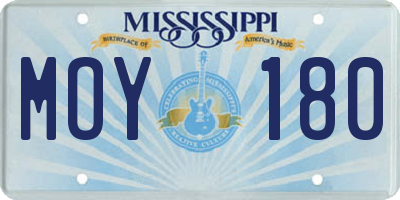 MS license plate MOY180