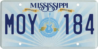 MS license plate MOY184