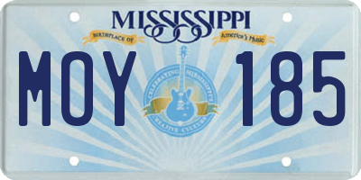 MS license plate MOY185