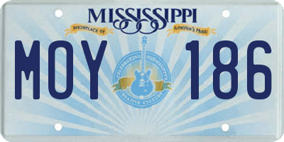 MS license plate MOY186