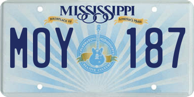 MS license plate MOY187