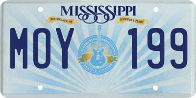 MS license plate MOY199