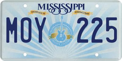 MS license plate MOY225