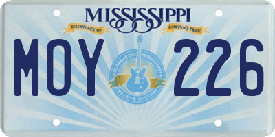 MS license plate MOY226