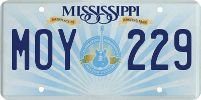 MS license plate MOY229