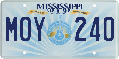 MS license plate MOY240