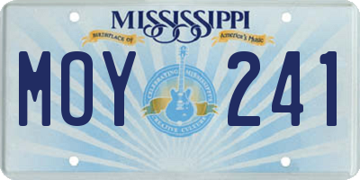 MS license plate MOY241