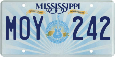 MS license plate MOY242