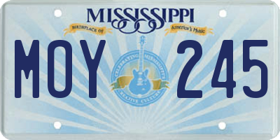 MS license plate MOY245