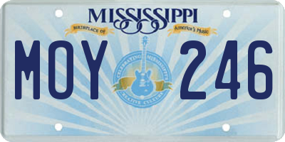 MS license plate MOY246