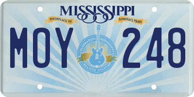 MS license plate MOY248