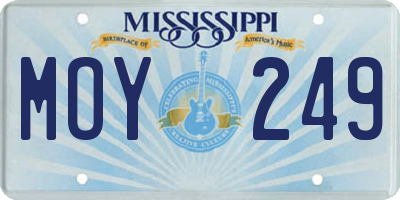 MS license plate MOY249