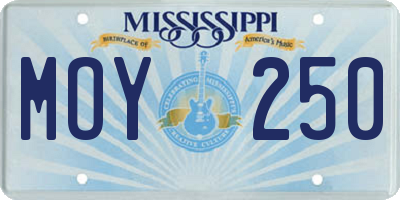 MS license plate MOY250