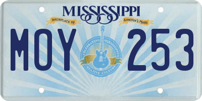 MS license plate MOY253