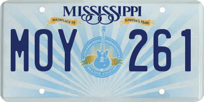 MS license plate MOY261