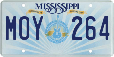 MS license plate MOY264