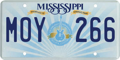 MS license plate MOY266