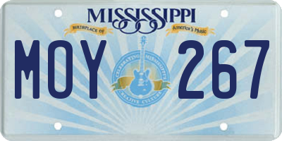 MS license plate MOY267
