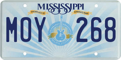 MS license plate MOY268