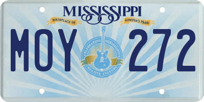 MS license plate MOY272