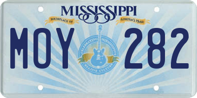 MS license plate MOY282