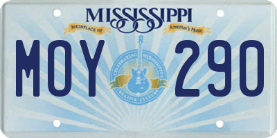 MS license plate MOY290
