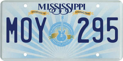 MS license plate MOY295