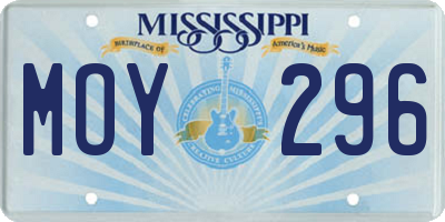 MS license plate MOY296