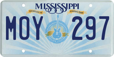 MS license plate MOY297