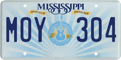 MS license plate MOY304