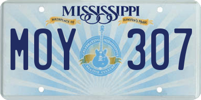 MS license plate MOY307
