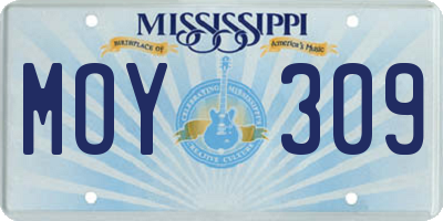 MS license plate MOY309