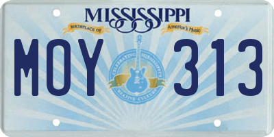 MS license plate MOY313