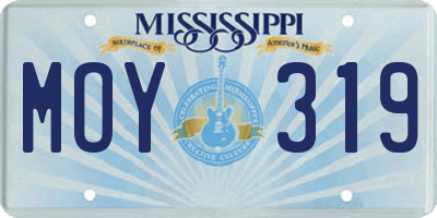 MS license plate MOY319