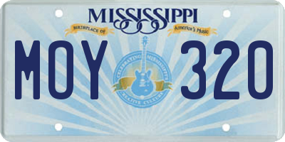 MS license plate MOY320