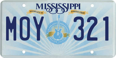 MS license plate MOY321