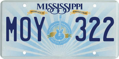 MS license plate MOY322