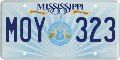 MS license plate MOY323