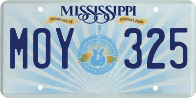 MS license plate MOY325