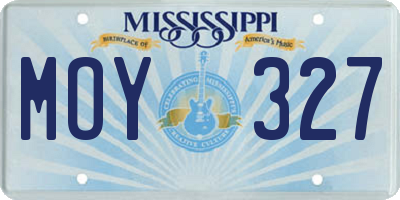 MS license plate MOY327