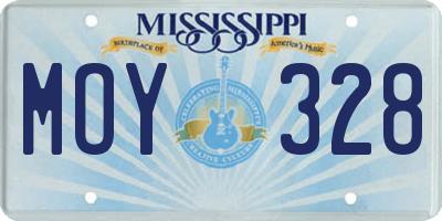 MS license plate MOY328