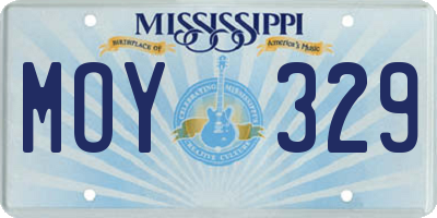 MS license plate MOY329
