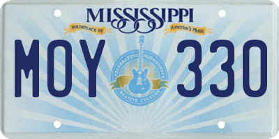 MS license plate MOY330