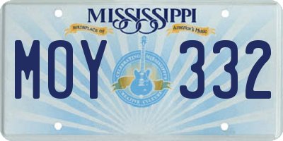 MS license plate MOY332