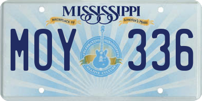 MS license plate MOY336