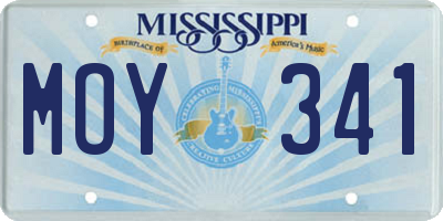 MS license plate MOY341