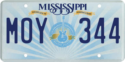 MS license plate MOY344