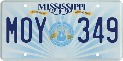 MS license plate MOY349