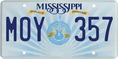 MS license plate MOY357