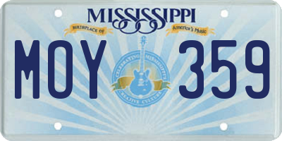 MS license plate MOY359